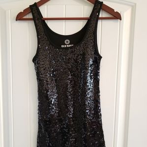 Old Navy X- Small Black Sequin Tank Top